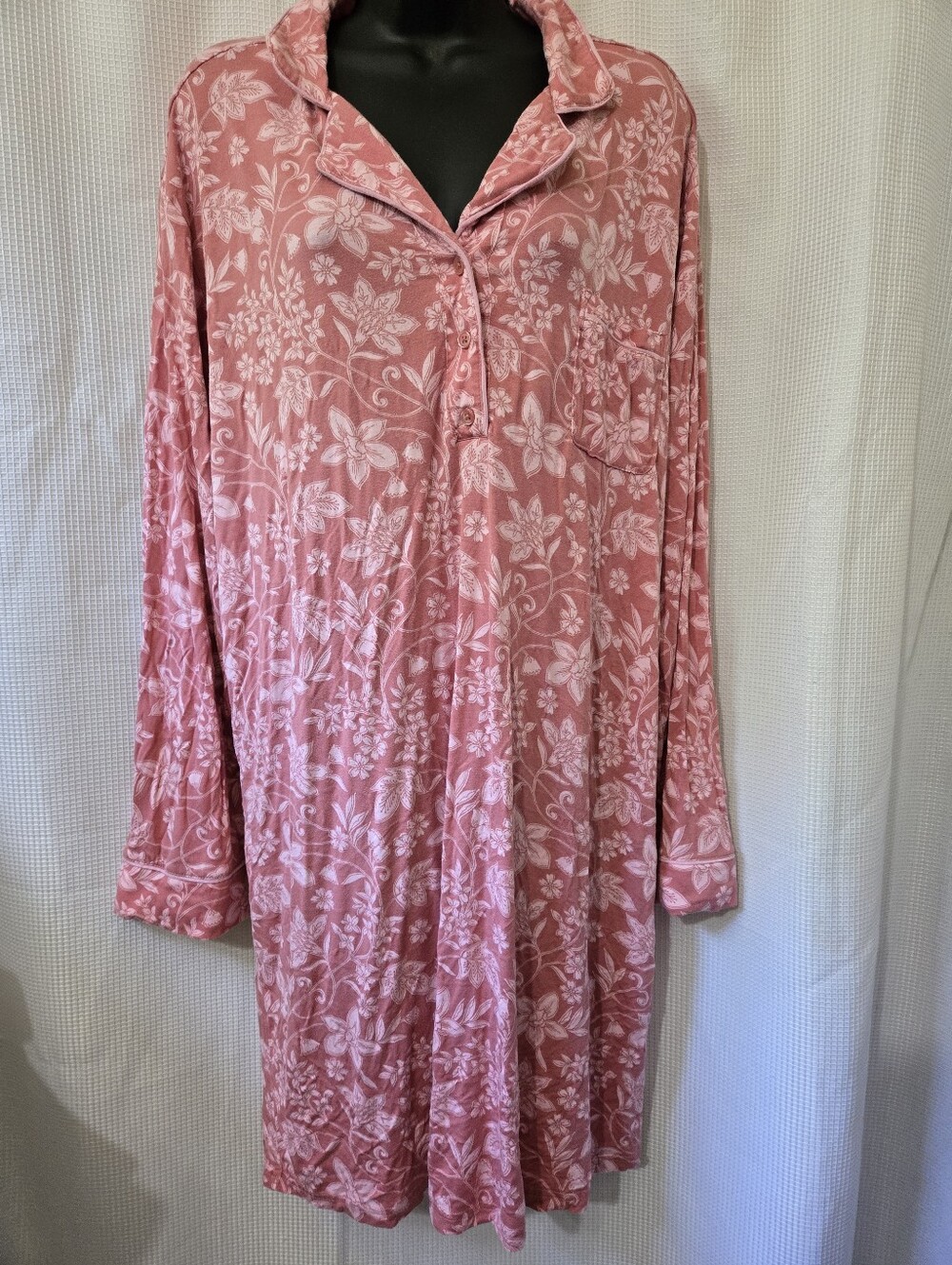Pink Floral Long Sleeve Nightshirt